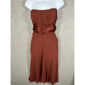 NWT Vintage 90s Y2K Nicole Miller Womens Dress Size 8 Silk Brown Prom Cocktail